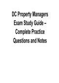 DC Property Managers Exam Study Guide &ndash; Complete Practice Questions and Notes &vert; Comprehensive Exam Prep Latest 2026 Update