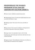 PATHOPHYSIOLOGY FOR THE HEALTH PROFESSIONS ACTUAL EXAM 2026 QUESTIONS WITH SOLUTIONS GRADED A&plus;