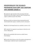 PATHOPHYSIOLOGY FOR THE HEALTH PROFESSIONS EXAM SCRIPT 2026 QUESTIONS WITH ANSWERS GRADED A&plus;