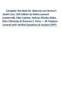 Test Bank for Maternity and Women&rsquo;s Health Care&comma; 13th Edition by Deitra Leonard Lowdermilk&comma; Kitty Cashion&comma; Kathryn Rhodes Alden&comma; Ellen Olshansky & Shannon E&period; Perry &mdash; Complete Verified Questions & Answers &lpar;All Chapters&rpar;