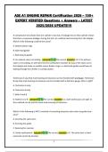 ASE A1 ENGINE REPAIR Certification 2026 -EXPERT VERIFIED QUESTIONS &plus; ANSWERS - LATEST 2025&sol;2026 UPDATE&excl;&excl;&excl;&excl;&excl;