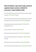 LRA 225 Week 2 quiz Exam fully solved &  updated &lpar;latest version verified for  accuracy&rpar; &vert; Latest Update 2026