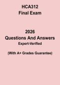HCA312 Final Exam Study Guide PDF &vert; Healthcare Administration Comprehensive Review & Practice Questions