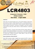 LCR4803 Assignment 2 &lpar;COMPLETE ANSWERS&rpar; Semester 1 2026 - DUE 3 April 2026