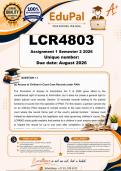 LCR4803 Assignment 1 &lpar;COMPLETE ANSWERS&rpar; Semester 2 2026 - DUE August 2026