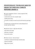PATHOPHYSIOLOGY THE BIOLOGIC BASIS FOR DISEASE TEST PAPER 2026 COMPLETE RESPONSES GRADED A&plus;