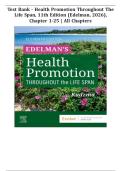 Test Bank - Health Promotion Throughout the Life Span&comma; 11th Edition &lpar;Edelman&comma; 2026&rpar;&comma; Chapter 1-25 &vert; All Chapters