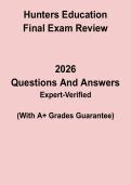 Hunter&rsquo;s Education Final Exam Review PDF &vert; Hunter Safety Certification Practice Questions & Study Guide