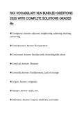 PAX VOCABULARY NLN BUNDLED QUESTIONS 2026 WITH COMPLETE SOLUTIONS GRADED A&plus;