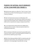 PEARSON VUE NATIONAL HEALTH INSURANCE ACTUAL EXAM PAPER 2026 GRADED A&plus;