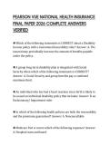 PEARSON VUE NATIONAL HEALTH INSURANCE FINAL PAPER 2026 COMPLETE ANSWERS VERIFIED