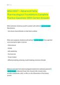 WGU D027 &ndash; Advanced Patho Pharmacological Foundations Complete Practice Questions With Correct Answers 