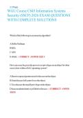 WGU Course C845 Information Systems Security &lpar;SSCP&rpar; 2026 EXAM QUESTIONS WITH COMPLETE SOLUTIONS 