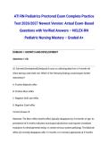 ATI RN Pediatrics Proctored Exam Complete Practice Test 2026&sol;2027 Newest Version&colon; Actual Exam-Based Questions with Verified Answers &ndash; NCLEX-RN Pediatric Nursing Mastery &ndash; Graded A&plus;