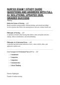 NUR103 EXAM 1 STUDY GUIDE QUESTIONS AND ANSWERS WITH FULL A&plus; SOLUTIONS&comma; UPDATED 2026&comma; GRADED SUCCESS