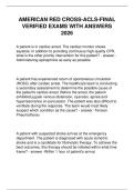 AMERICAN RED CROSS-ACLS-FINAL  VERIFIED EXAMS WITH ANSWERS  2026 
