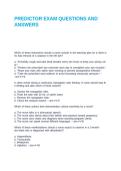 PREDICTOR EXAM QUESTIONS AND ANSWERS
