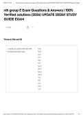 nih group E Exam Questions & Answers &vert; 100&percnt; Verified solutions &lpar;2026&rpar; UPDATE &vert;2026&excl;&excl; STUDY GUIDE EXAM