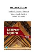SOLUTION MANUAL First Course in Abstract Algebra A 8th Edition by John B&period; Fraleigh All Chapters Full Complete