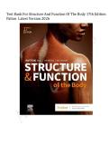 Test Bank - Structure and Function of the Body&comma; 17th Edition &lpar;Patton&comma; 2026&rpar;&comma; Chapter 1-22 &vert; All Chapters