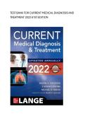 Test bank for CURRENT Medical Diagnosis and Treatment 2022 61st Edition with test questions and answers graded A&plus;