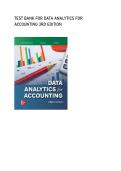 Test bank for Data Analytics for Accounting 3rd Edition with test questions and answers graded A&plus;