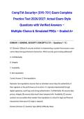 CompTIA Security&plus; &lpar;SY0-701&rpar; Exam Complete Practice Test 2026&sol;2027&colon; Actual Exam-Style Questions with Verified Answers &ndash; Multiple-Choice & Simulated PBQs &ndash; Graded A&plus;