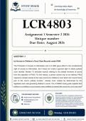 LCR4803 Assignment 1 &lpar;QUALITY ANSWERS&rpar; Semester 2 2026