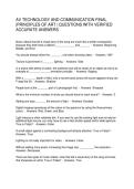 AV TECHNOLOGY AND COMMUNICATION FINAL &vert;PRINCIPLES OF ART &vert; QUESTIONS WITH VERIFIED ACCURATE ANSWERS