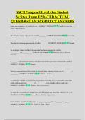 SSGT Vanguard Level One Student  Written Exam UPDATED ACTUAL  QUESTIONS AND CORRECT ANSWERS