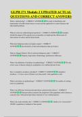 GLPH 271 Module 2 UPDATED ACTUAL  QUESTIONS AND CORRECT ANSWERS
