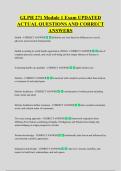 GLPH 271 Module 1 Exam UPDATED  ACTUAL QUESTIONS AND CORRECT  ANSWERS