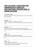 NUR 103 EXAM 1  QUESTIONS AND ANSWERS WITH COMPLETE EXPLANATIONS&comma; UPDATED 2026&comma; A&plus; GRADE SUCCESS