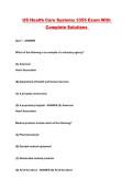 US Health Care Systems 3355 Exam With Complete Solutions 