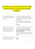 IGS FRS P-8 Exam with All Correct & 100&percnt; Verified Answers &vert;Latest Version &vert;Already Graded A&plus;