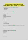 NE 102 Exam 1 UPDATED ACTUAL  QUESTIONS AND CORRECT ANSWERS
