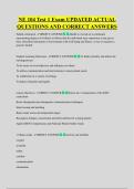 NE 104 Test 1 Exam UPDATED ACTUAL  QUESTIONS AND CORRECT ANSWERS