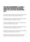 PGA GOLF MANAGEMENT 3&period;0 LEVEL 3 EXAM PREP CERTIFICATION REVIEW GUIDE 2026 SOLUTIONS GUARANTEED PASS