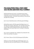 PGA QUALIFYING FINAL STUDY SHEET 2026 SOLVED QUESTIONS FULLY CORRECT