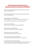 ALF Administrator Test Questions with Correct Answers 2025&ndash;2026 &vert; Assisted Living Certification Exam Prep