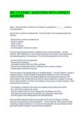BIO 112 EXAM 1 QUESTIONS WITH CORRECT ANSWERS &vert; GRADED A