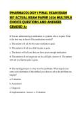 PHARMACOLOGY 1 FINAL EXAM EXAM SET ACTUAL EXAM PAPER 2026 MULTIPLE CHOICE QUESTIONS AND ANSWERS GRADED A&plus;