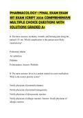 PHARMACOLOGY 1 FINAL EXAM EXAM SET EXAM SCRIPT 2026 COMPREHENSIVE MULTIPLE CHOICE QUESTIONS WITH SOLUTIONS GRADED A&plus;