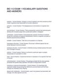 BIO 112 EXAM 1 VOCABULARY QUESTIONS AND ANSWERS