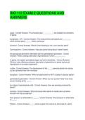 BIO 112 EXAM 2 QUESTIONS AND ANSWERS