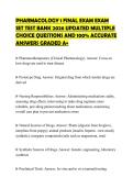 PHARMACOLOGY 1 FINAL EXAM EXAM SET TEST BANK 2026 UPDATED MULTIPLE CHOICE QUESTIONS AND 100&percnt; ACCURATE ANSWERS GRADED A&plus;