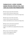 PHARMACOLOGY A PATIENT CENTERED NURSING PROCESS APPROACH FINAL STUDY GUIDE 2026 SOLVED ITEMS PREMIUM REVIEW