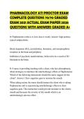 PHARMACOLOGY ATI PROCTOR EXAM COMPLETE QUESTIONS 70&sol;70 GRADED EXAM 2021 ACTUAL EXAM PAPER 2026 QUESTIONS WITH ANSWERS GRADED A&plus;