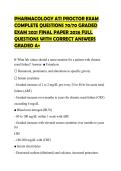PHARMACOLOGY ATI PROCTOR EXAM COMPLETE QUESTIONS 70&sol;70 GRADED EXAM 2021 FINAL PAPER 2026 FULL QUESTIONS WITH CORRECT ANSWERS GRADED A&plus;