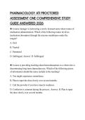 PHARMACOLOGY ATI PROCTORED ASSESSMENT ONE COMPREHENSIVE STUDY GUIDE ANSWERED 2026